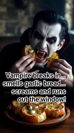 Vampire Scared of Garlic Bread 😂#shorts #fyp #scary #horror
