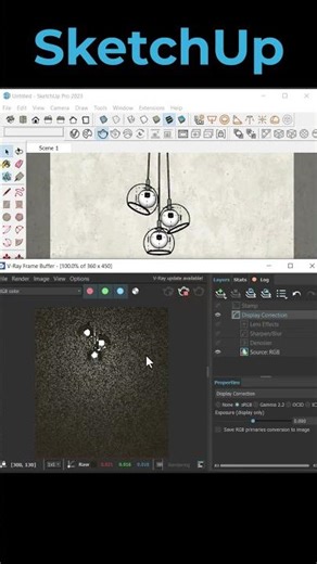 ✅ Light Bloom Effect in SketchUp ✨💡 | V-Ray Glow Trick | Quick Render Tip
