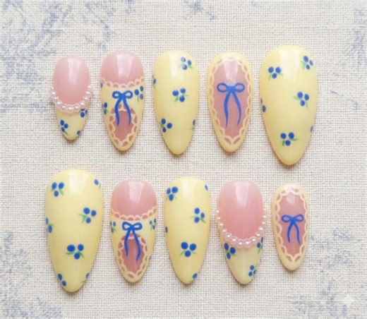 Handmade 3D Fruit Press On: Kawaii Blueberry Summer Nails Set - Etsy