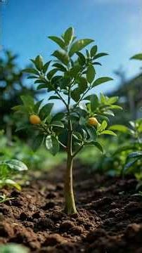 The Growth Journey of an Orange Tree in 60 Seconds | From Seed to Maturity | AI Timelapse