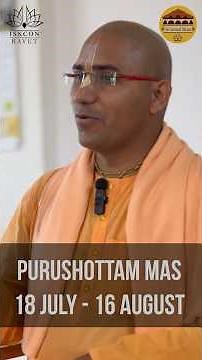 Purushottam Maas Begins Today. 18th July to 16 August. #iskcon #iskconravet #harekrisna #prabhupada