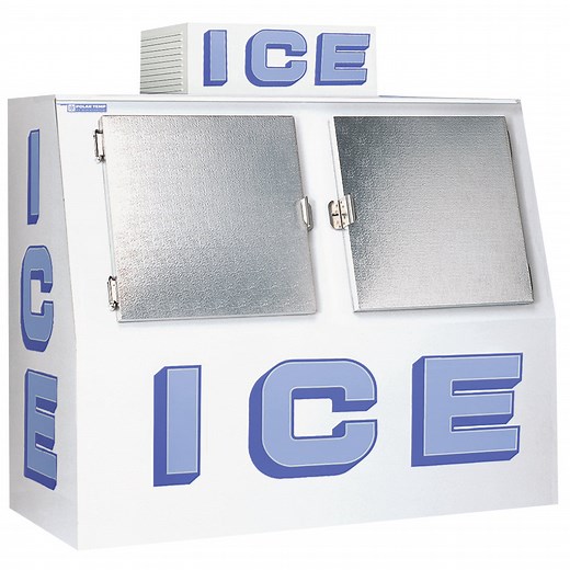 Polar Temp 600ADP Auto Defrost Outdoor Ice Merchandiser with Slant Front - 60 cu. ft.