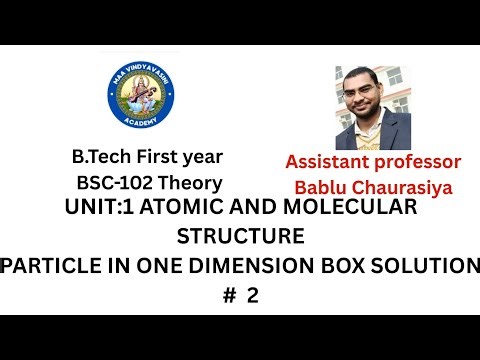 Particle in one Dimension (1D) box, B.Tech, chemistry