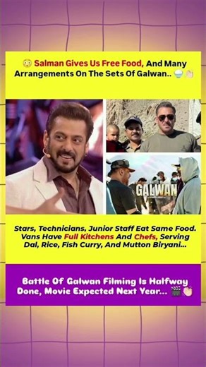 🍽️ Salman Khan Ke Sets Par Free Khana! Galwan Shoot Ka Inside Scene #salmankhan #shorts #trend
