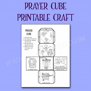 Prayer Coloring Cube Craft: Prayer Teaching Aid (PDF Download) - Etsy