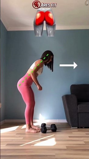 Dumbbell RDL Proper Form 🍑 | Grow Your Glutes at Home