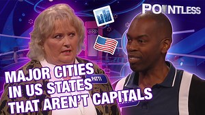 472K views · 2K reactions | Time for some American geography!  Contestants are shown seven pairs of big US cities (that are not US state capitals), and they have to guess which states in America those cities would be in. | Pointless | Facebook