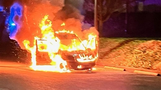 Man arrested for arson after driving exploding van into Everett Police parking lot