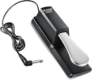 Donner DSP-001 Sustain Pedal for Keyboard, Universal Piano Pedal with Polarity Switch for Digital Piano/Piano Keyboard/MIDI KeyboardSynthesizer, 1/4'' (6.35mm) Input Plug, 63'' (1.6m) Cable