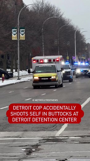 JUST IN 🚨: A Detroit police officer was rushed to the hospital after accidentally shooting himself. The incident happened Wednesday afternoon inside the Detroit Detention Center on Mound Road near Davison. The officer was on duty when he accidentally shot himself in the buttocks. “The officer was handling his weapon when the accidental discharge took place. The officer was not in an area where detainees are housed or allowed at the time of the incident. No other personnel, nor were any detainee
