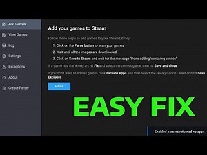 How To Fix EmuDeck Enabled Parsers Returned No Apps (Parsers Not Showing In Steam Rom Manager)