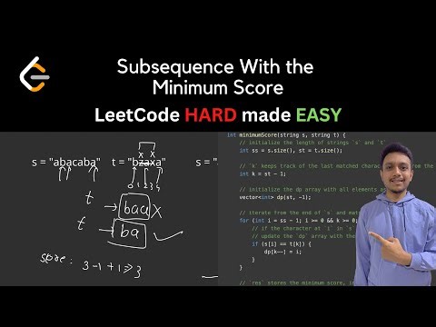 2565. Subsequence With the Minimum Score | LeetCode Hard