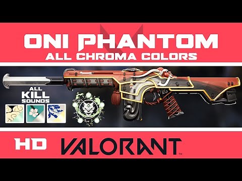 Oni Phantom VALORANT Skin | All CHROMA COLORS + Buddy | HD Skins Showcase