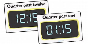 Digital Clocks - Quarter Past