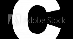 C letter big forming cartoon animation. Compatibile part of alphabet serie. Hand drawn bold educational style for children. Good for education movies, presentation, learning alphabet, etc...