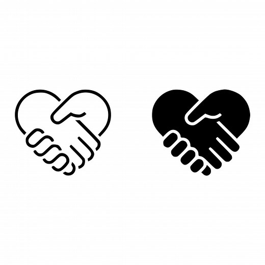 Handshake Heart Icons Vector Pack: Love & Friendship Symbols (SVG, EPS, AI) - Etsy