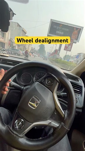 Straight road pe bhi steering seedha nahi? 😲 wheel dealignment problem. #automobile #shorts