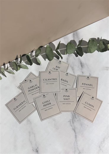 Beige Pearl Spice Jar Labels • Waterproof Kitchen Organization Stickers - Etsy