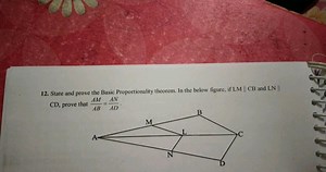 State and prove the Basic Proportionality theorem. In the below... | Filo