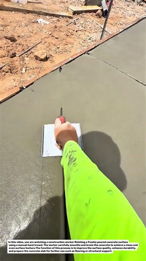 Concrete Surface Finishing Using Manual Trowel Technique | Smooth Slab Construction Process.