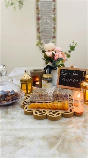Table setup for This year-It’s Ramadan-Ramadan vibes @ home #craft #ramadan #homedecor #tablesetting