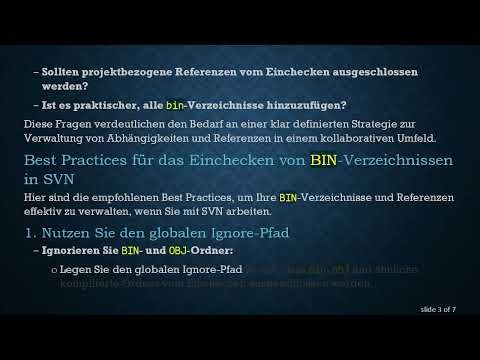 Best Practices für die Verwaltung von BIN-Verzeichnissen in SVN für kollaborative Entwicklung