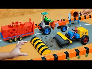 DIY Road Repair Project Using Homemade Road Roller & Tractor | Real Speed Bump Experiment