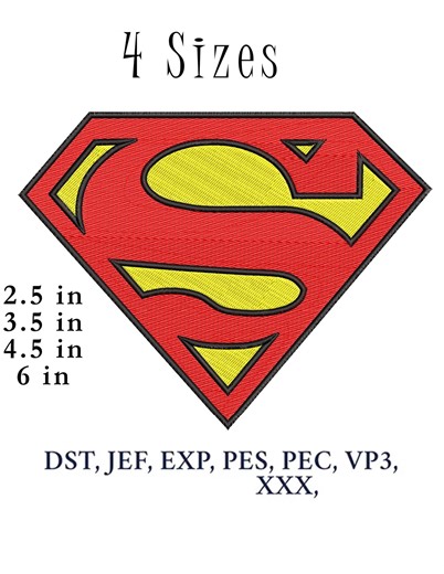 Superhero Logo Embroidery Design, Embroidery Machine File, Man Digital EMB Patterns - Etsy