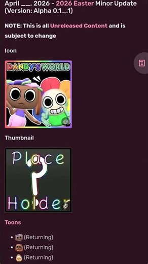 dandy's world easter event will return in 2026