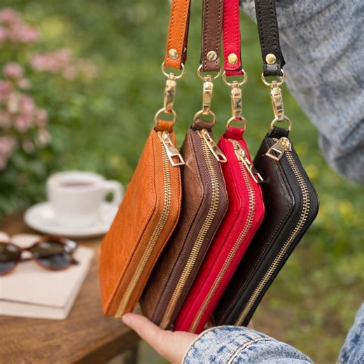 Women Leather Wallet, Leather Zip Around Purse Women, Large Wallet, Credit Card Holder Coin Purse With Multiple Pocket, Clutch, Gift for Her - Etsy