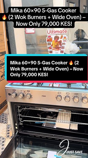 Upgrade your kitchen with the powerful Mika 60×90 Cooker 🔥🍳 Featuring 5 gas burners, including 2 wok burners for faster, high-heat cooking, plus a wide spacious oven perfect for baking, grilling, and roasting. Now available for only 79,000 KES! ✅ 5 Gas burners for multitasking ✅ 2 Wok burners for quick heavy cooking ✅ Wide oven for large meals & baking ✅ Strong, stylish & durable design ✅ Perfect for home & commercial use 📦 Limited stock available — grab yours today! #Mika #kitchenupgrade #ti