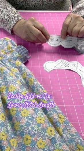 #sewingtip - adjust stitch length for this scallop pattern!