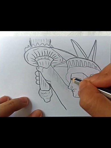 Como dibujar la estatua de La Libertad | How to draw the Statue of Liberty
