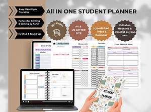 Digital Student Planner | Hyperlinked, Undated, Editable | Ipad, Goodnotes & Notability (PDF) - Etsy Canada