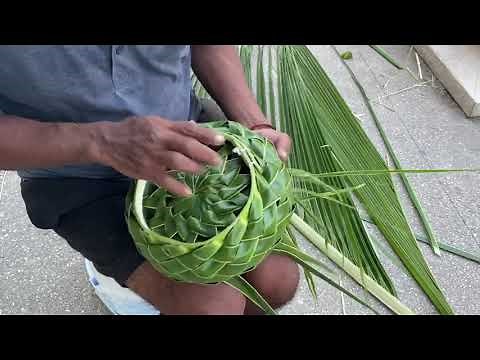 HOW MAKE COCONUT PALM LEAF BASKET