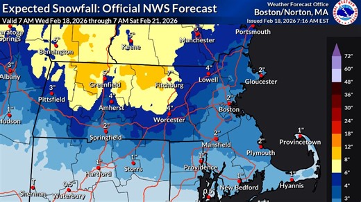 Latest Massachusetts weather forecast show predicted snow totals rising