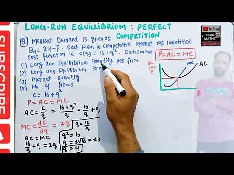 long run equilibrium under perfect competition. equilibrium price and quantity and number of firms