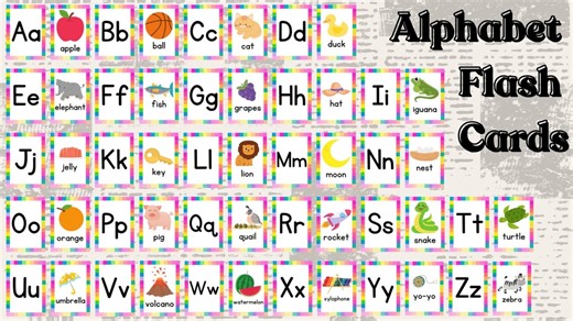 ABC Learning Flashcards, A–Z Alphabet, Montessori Cards, Instant Download & Printable - Etsy