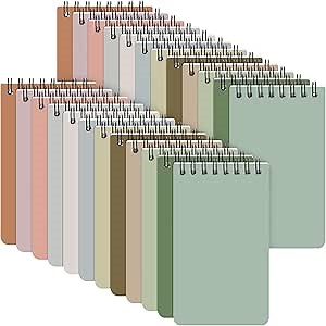 Fuutreo 24 Pieces Spiral Memo Pads 3"x 5" Small Pocket Notebooks Colorful Memo Pads Bulk Mini Spiral Notepad Steno Pages with Lined Notepad College Ruled Notepads Memo Note Pad for Home (Multicolor)