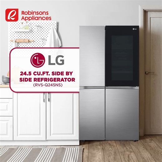 Tell your fridge exactly what you need, when you need it! The LG 24.5 cu.ft. Side-by-Side Refrigerator has voice control, so you can say “Turn on Express Freeze” and the AI speaker will make sure it gets the job done!​ ​Get all your appliance needs through #RobinsonsAppliances. Shop at https://gocart.ph today! | Robinsons Appliances