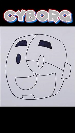 How to Draw Cyborg’s Head | TEEN TITANS GO #cyborg #teentitansgo #drawing #shorts