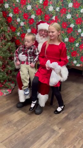 Santa arrives at Clyde Downtown Fire Station to meet children
