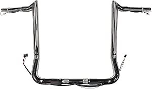 Dominator Industries 1 1/4" PRE-WIRED 16" Meathook Bar Ape Hanger Handlebar Compatible With 2014-2023 Harley-Davidson Bagger Touring Electra, Street Glide, Special, Ultra Limited, low (Chrome)