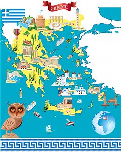 Greece Cartoon map