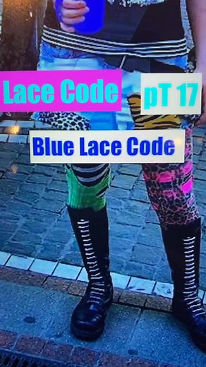 Lace Code PT 17. #blue #laces #lacecode #ladderlace #punk #skins #fashion #subculture #alttok #boots #acab #1312 #misinformation #style #punktok #alt