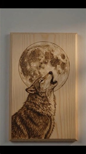 Burning a Howling Wolf in Wood 🪵🐺 | Pyrography Art Process