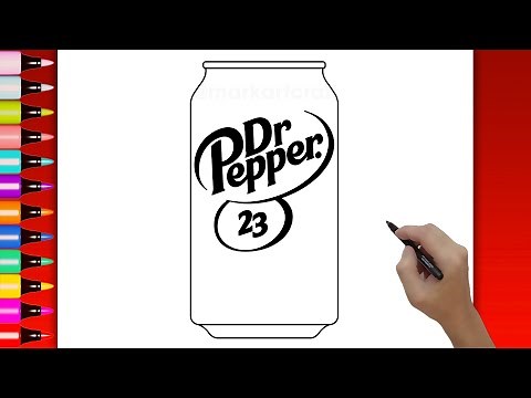 HOW TO DRAW DR PEPPER - EASY STEP BY STEP DRAWING