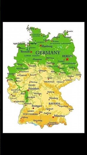 Federal Republic of Germany: political map highlighting states, major cities, and regional divisions