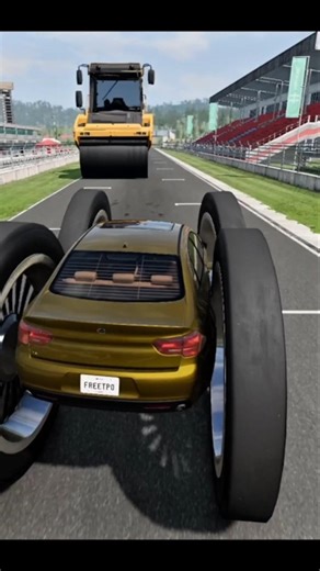 roller vs car who can win 😱 #crashdrive #beamngdrive #gaming