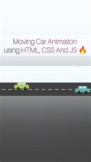 Moving Car Animation using HTML, CSS & JavaScript 🚗💻#shorts #coding #tech